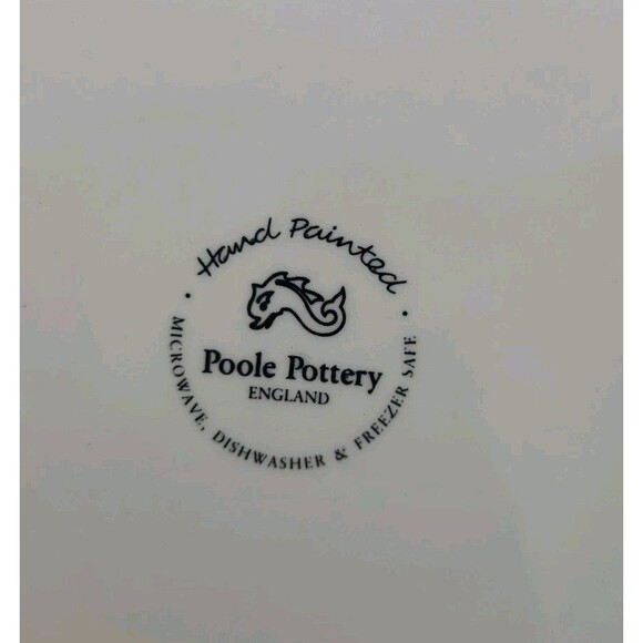 Poole Pottery Blue Vine Dinner Plate Sponge Grapes Leaves 10.5" - Picture 5 of 7